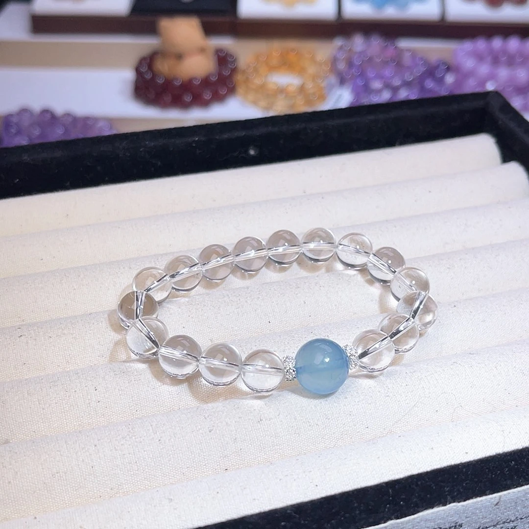 水晶手串未镶嵌颗***点天然水晶11mm