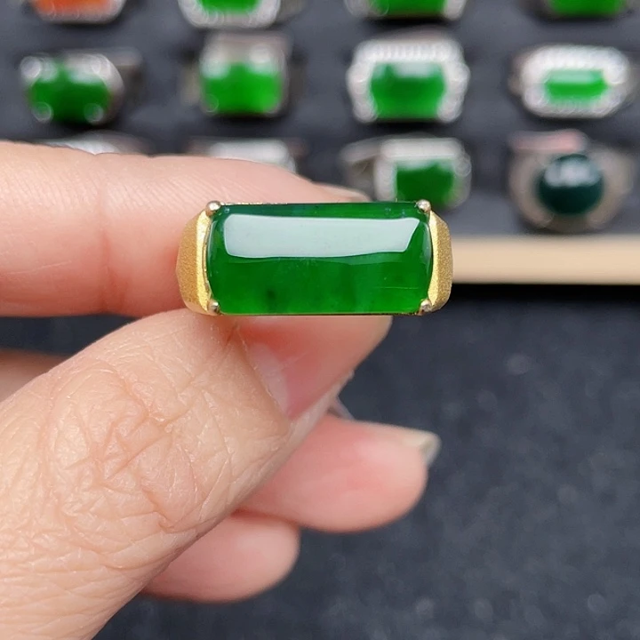 翡翠戒指银S925镶嵌编号2279没运费险