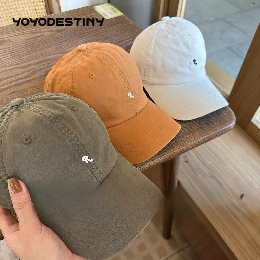 （小R标）宽檐棒球帽韩版时尚运动休闲百搭字母刺绣软顶鸭舌帽简约
