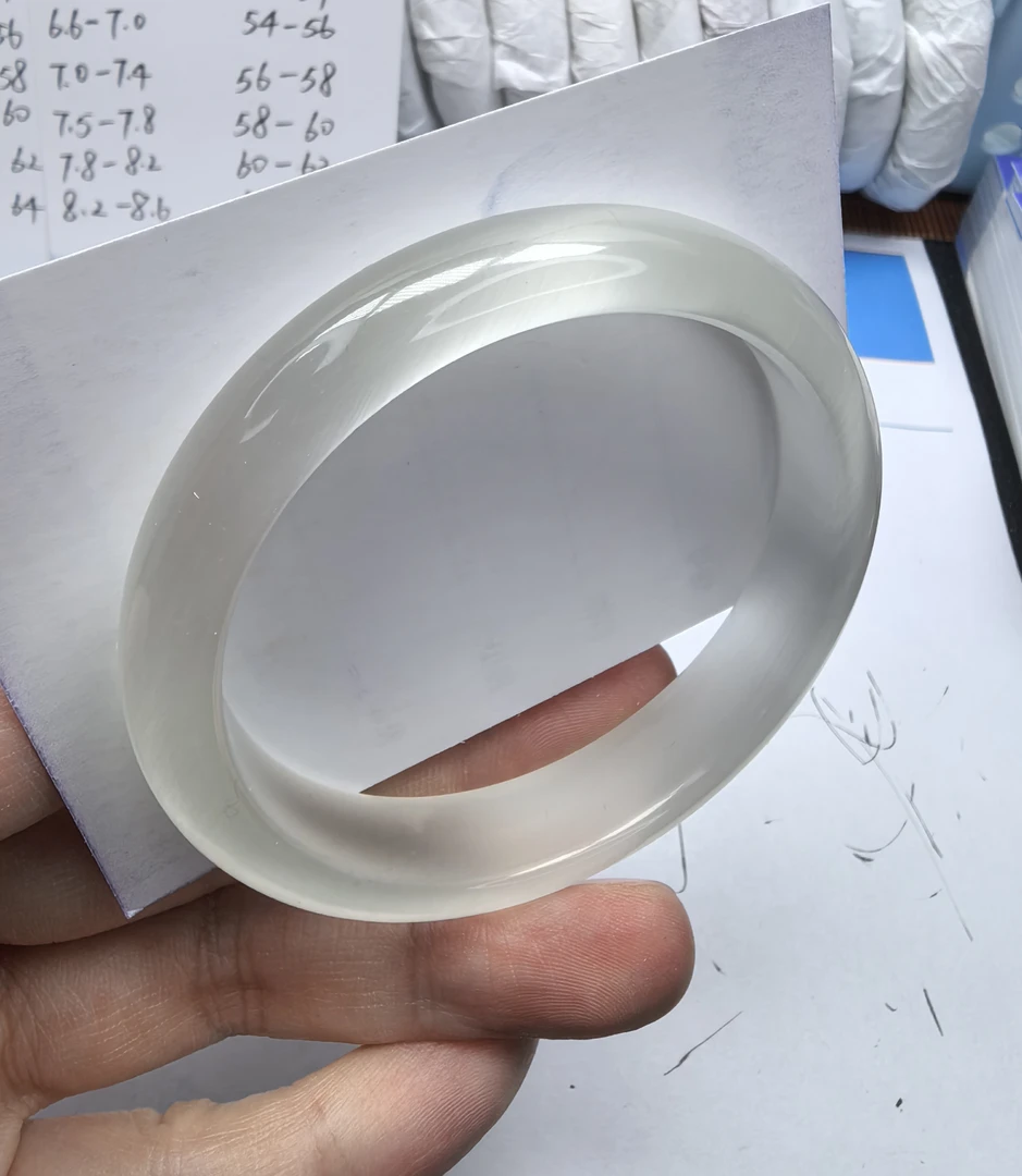 手镯【白月光】-高冰版-简约百搭-56圈口