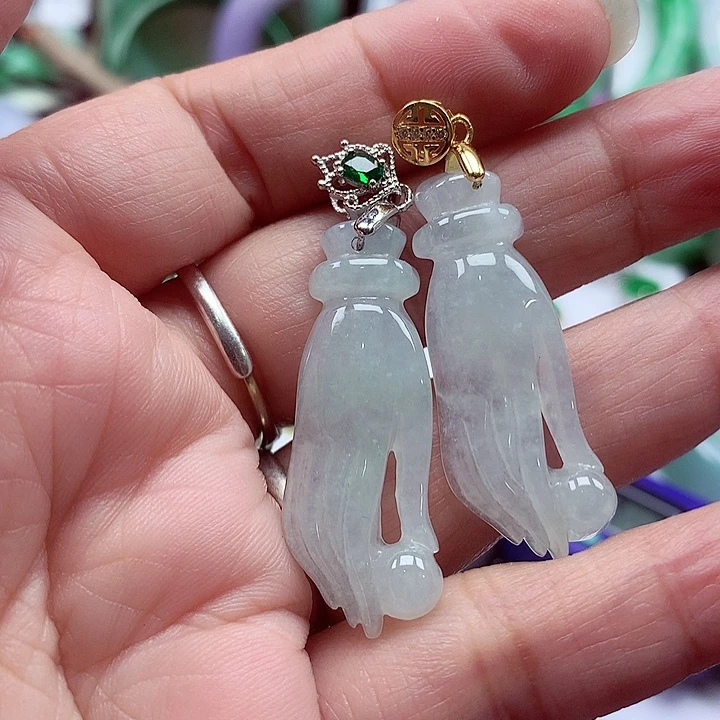 金***）翡翠银S925镶嵌颈饰翡翠