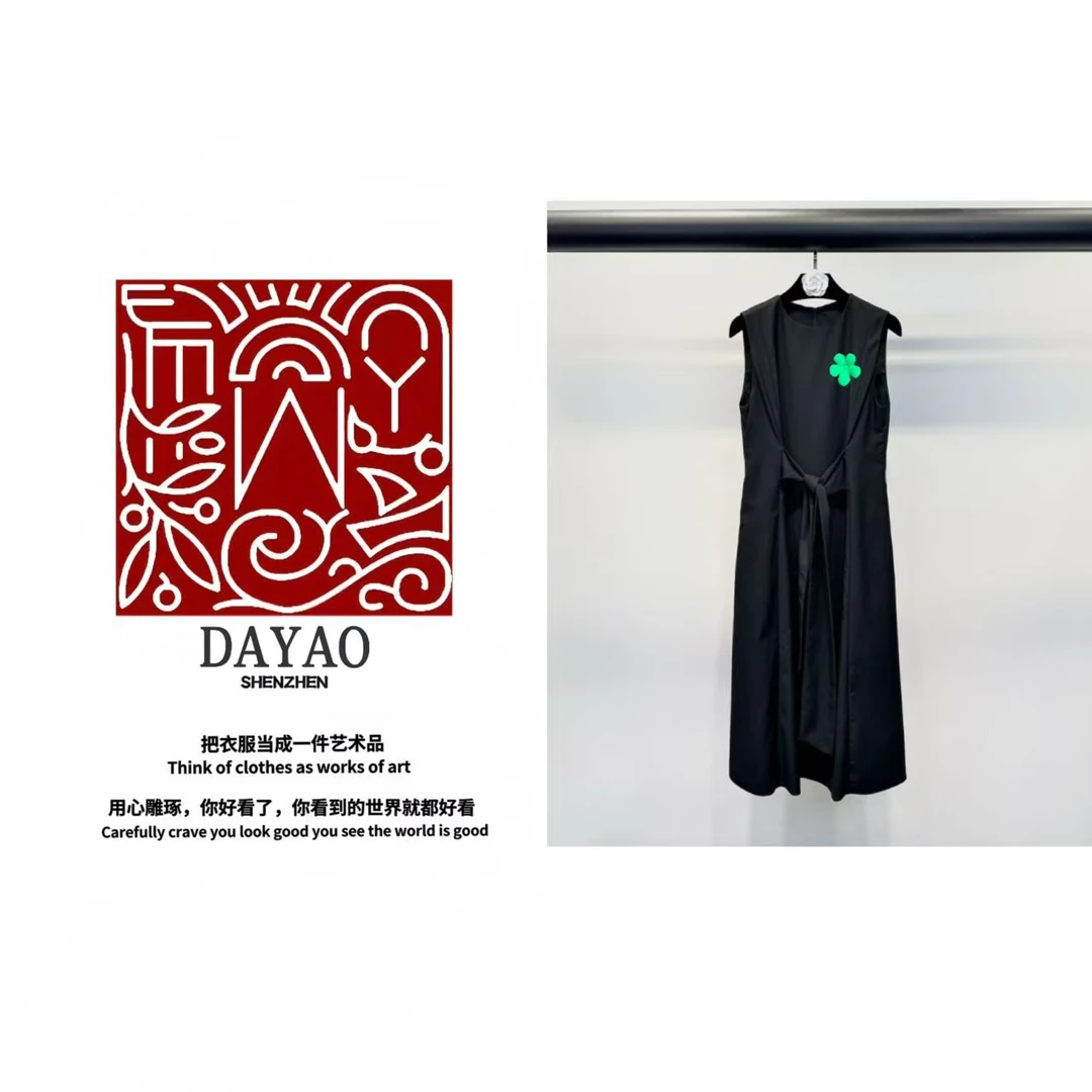 「DAYAO」25s夏季新款轻奢圆领无袖收腰显瘦百搭连衣裙 WYS25499
