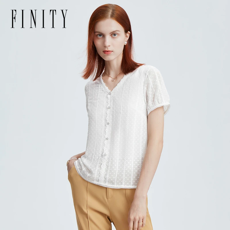 【粉丝专享】FINITY 夏季新款衬衫轻奢气质时尚 F21W4A20T2