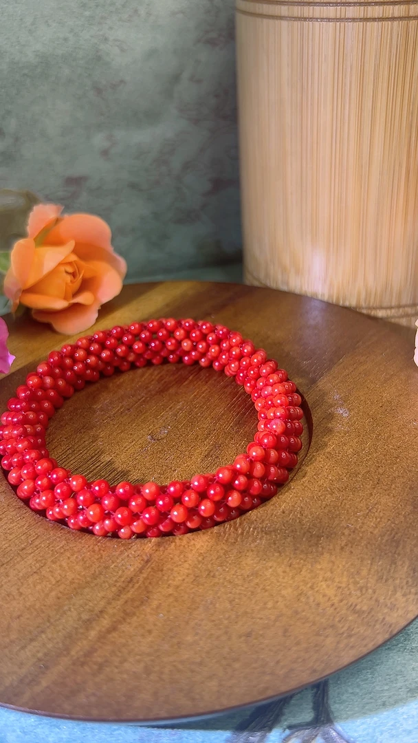 非金属珐琅手链 手工织串设计款精珊姑娘小米珠手链 本命年礼物