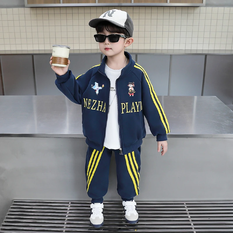 哪吒儿童服装男童套装春秋款2025新款两件套男孩秋季运动休闲衣服