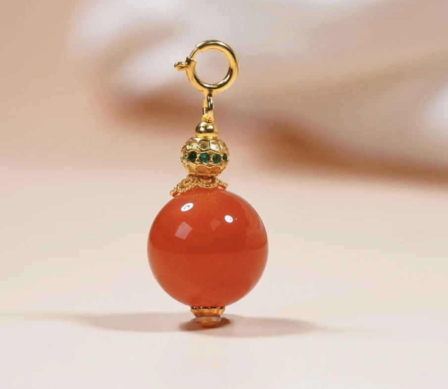 熙熹冰红南红吊坠DZ020