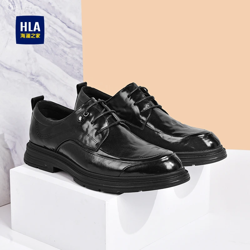 HLA/海澜之家男款正装皮鞋高档名牌尖头德比鞋男士商务正装休闲鞋