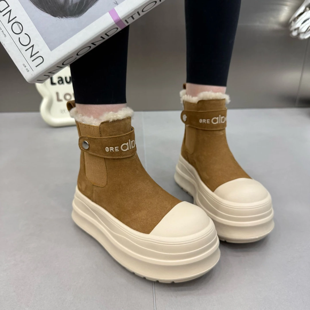 8822-1时尚洋气毛口字母松糕厚底休闲短靴