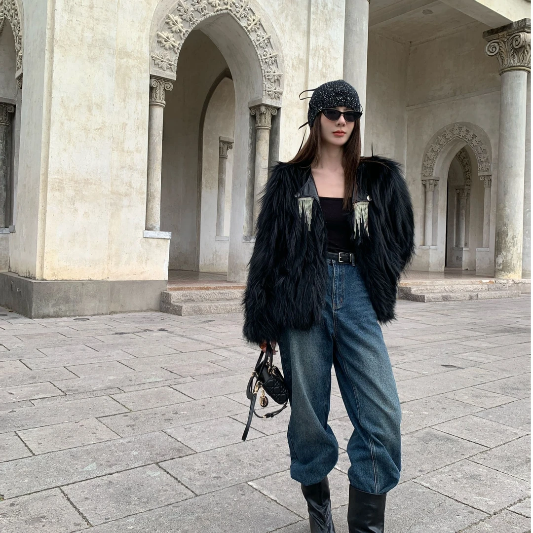 DiMo/帝末2024芬兰进口银狐外套皮草