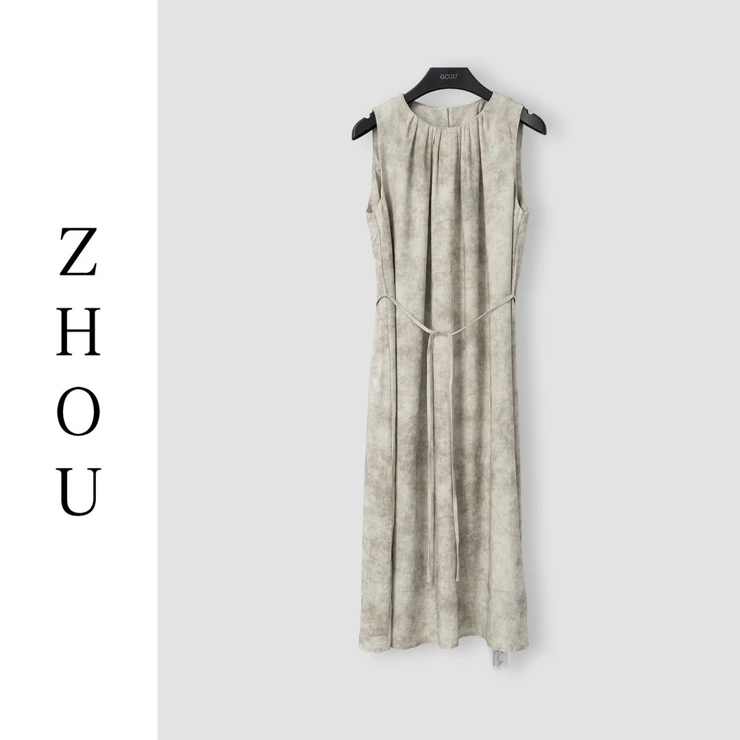 （周哥甄选）灰绿连衣裙-23982