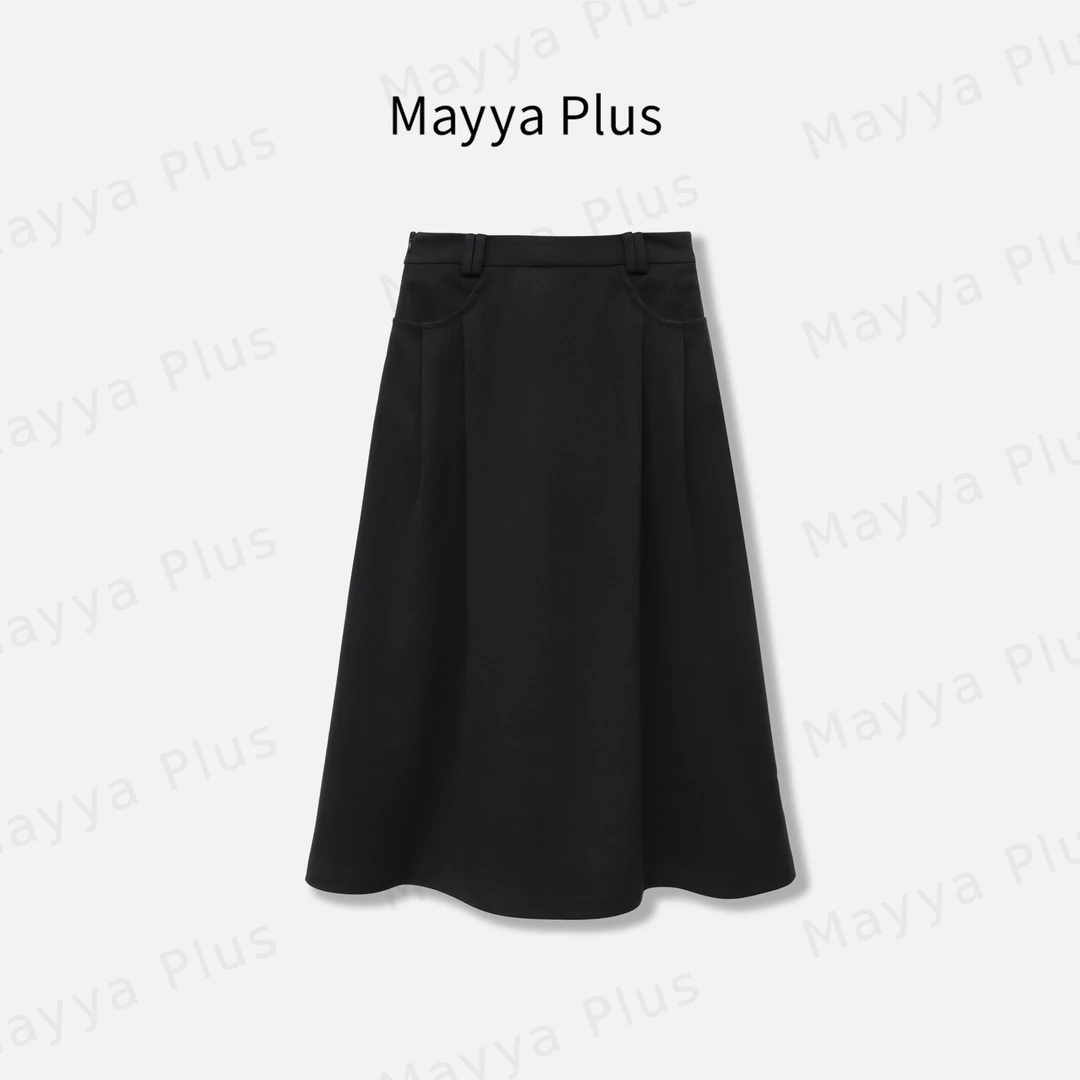【叙境】Mayya Plus麦芽定制气质显瘦流光风梭织半裙32537352