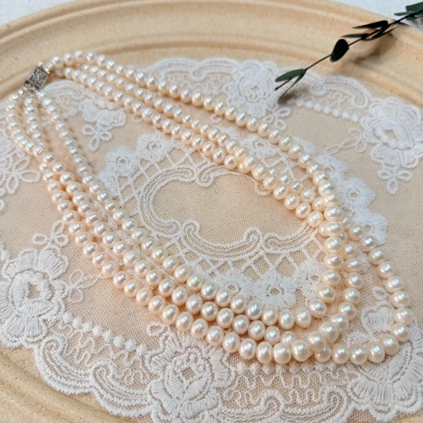 【六六中古】孤品多层淡水珍珠项链ew322链长41