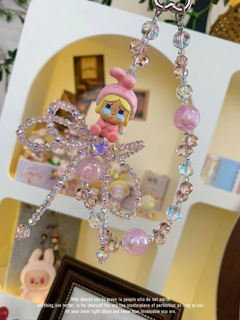 茉咔咔品牌【粉兔坐坐】 手机链萌粒手工diy原创时尚个性可爱女款