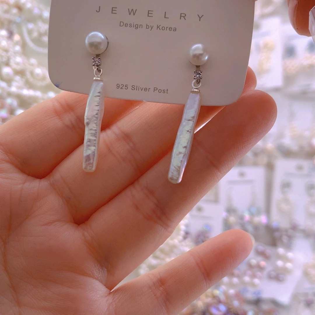 未镶嵌耳环淡水珍珠