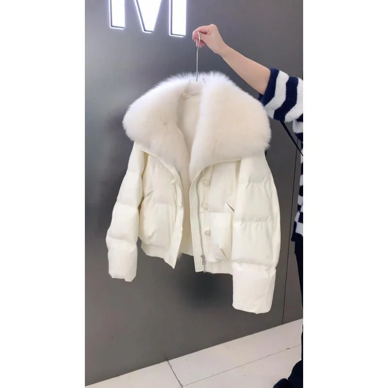 2025年秋冬新款韩系高级感大毛领短款女加厚保暖羽绒服外套女