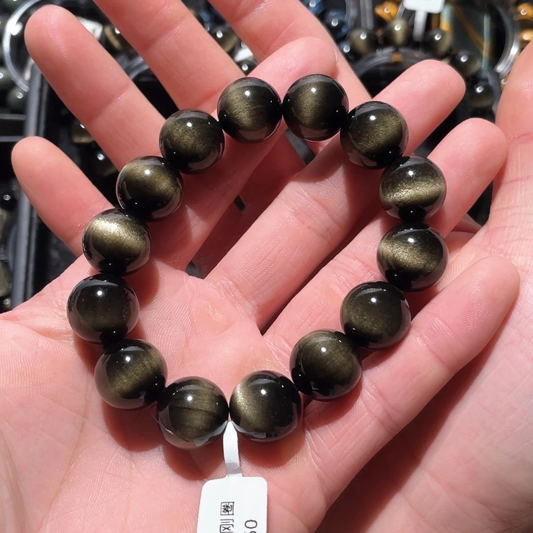 黑曜岩手串未镶嵌