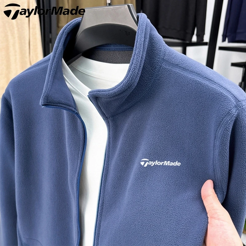 TaylorMade泰勒梅高尔夫男款抓绒外套加厚保暖上衣户外休闲夹克男