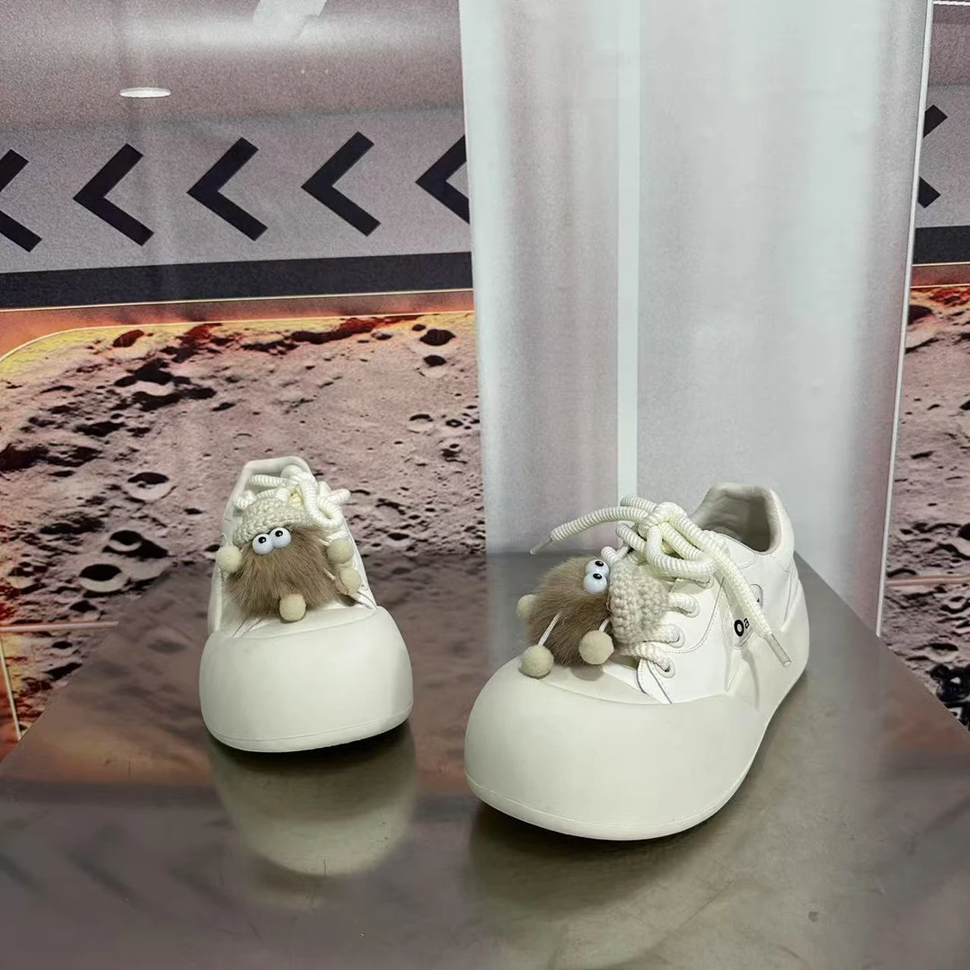 8817-1-1四季新款2025圆头系带韩版简约休闲板鞋潮流百搭白色时尚