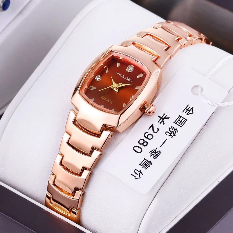 女士手表方形小表盘防水简约气质石英小巧腕表全自动机芯精致轻奢