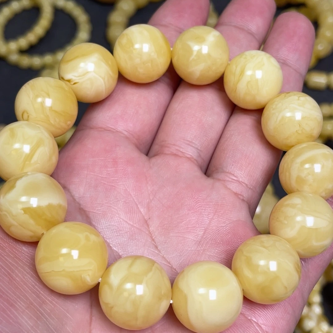 蜜蜡未镶嵌裸石蜜蜡手串17.2mm