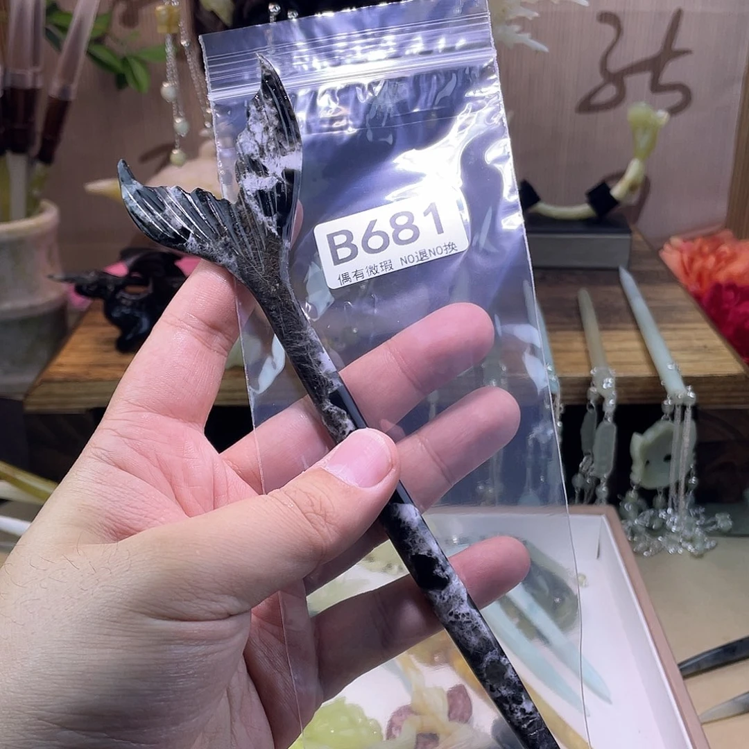 蛇纹石玉发饰合金含****）