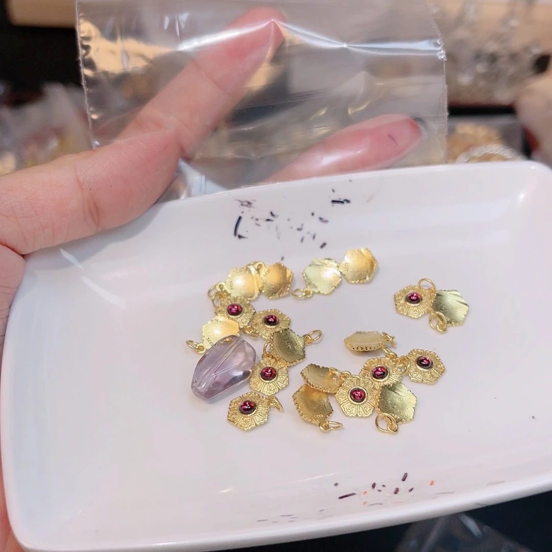 紫晶珠宝半成品银S925镀金镶嵌200