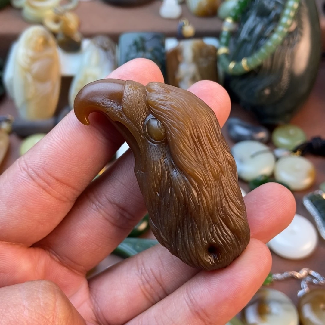 满***，和田玉未镶嵌挂件