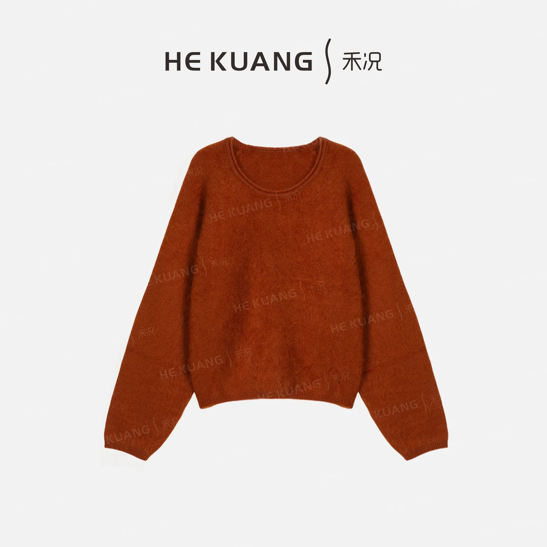 禾况HEKUANG琥珀流光【昙华暖织】绵羊毛精致慵懒感上衣 X655 0818