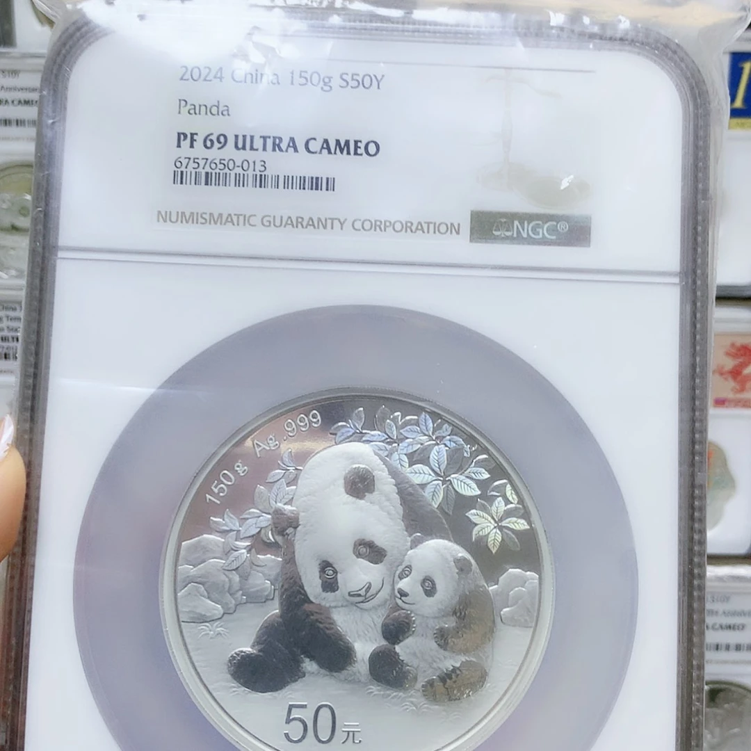 【闪购商品】纯银2024年熊猫150克69分