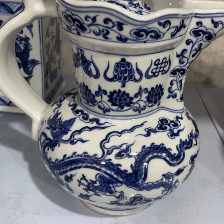 有机玻璃小*扬青花瓷器壶