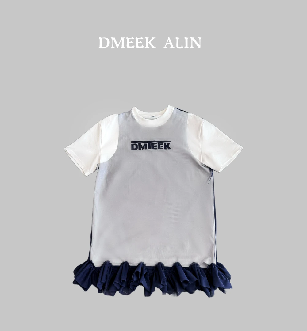 【DMEEK ALIN 热浪来袭】夏季新款设计感拼接时尚真两件短袖