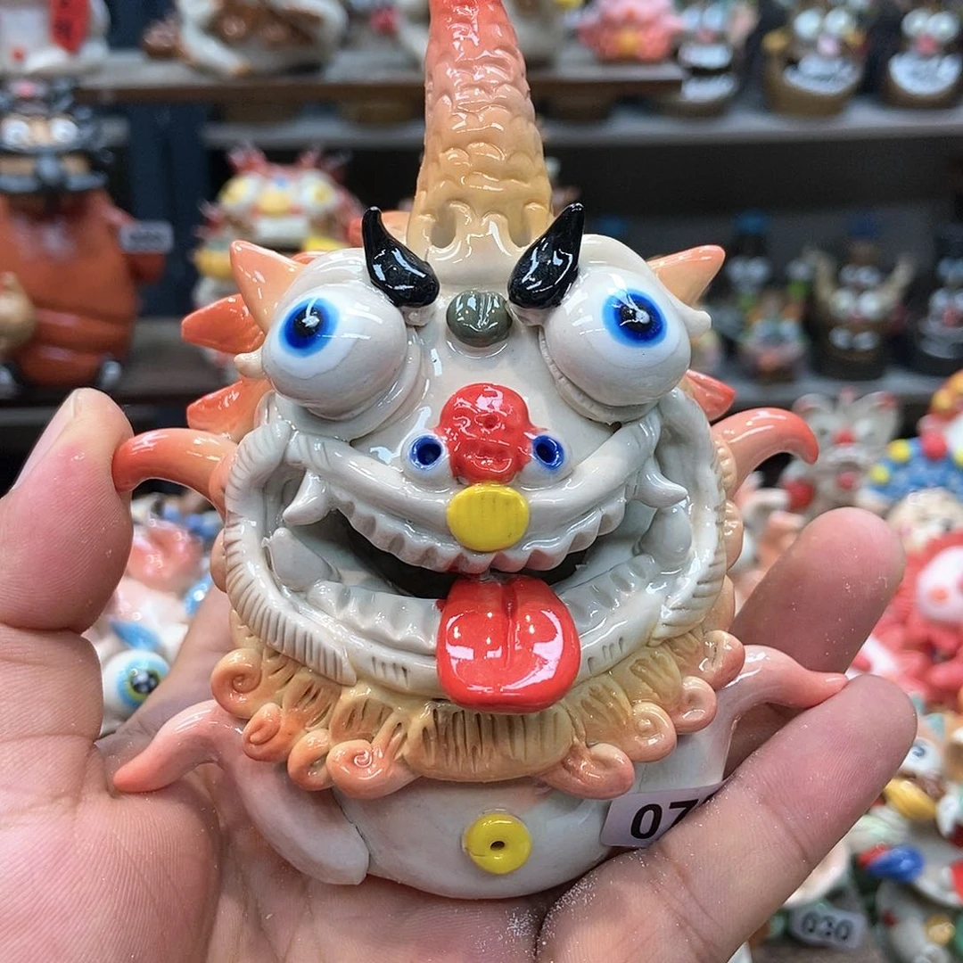 摆件直播间手工抽象陶瓷摆件075
