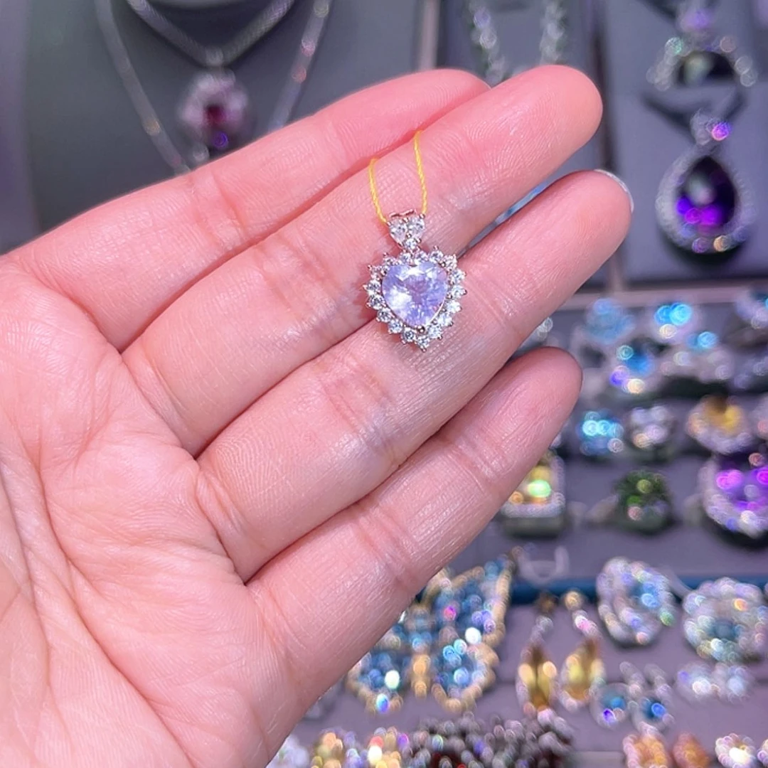 【闪购商品】水晶吊坠(赠链)银S925镶嵌