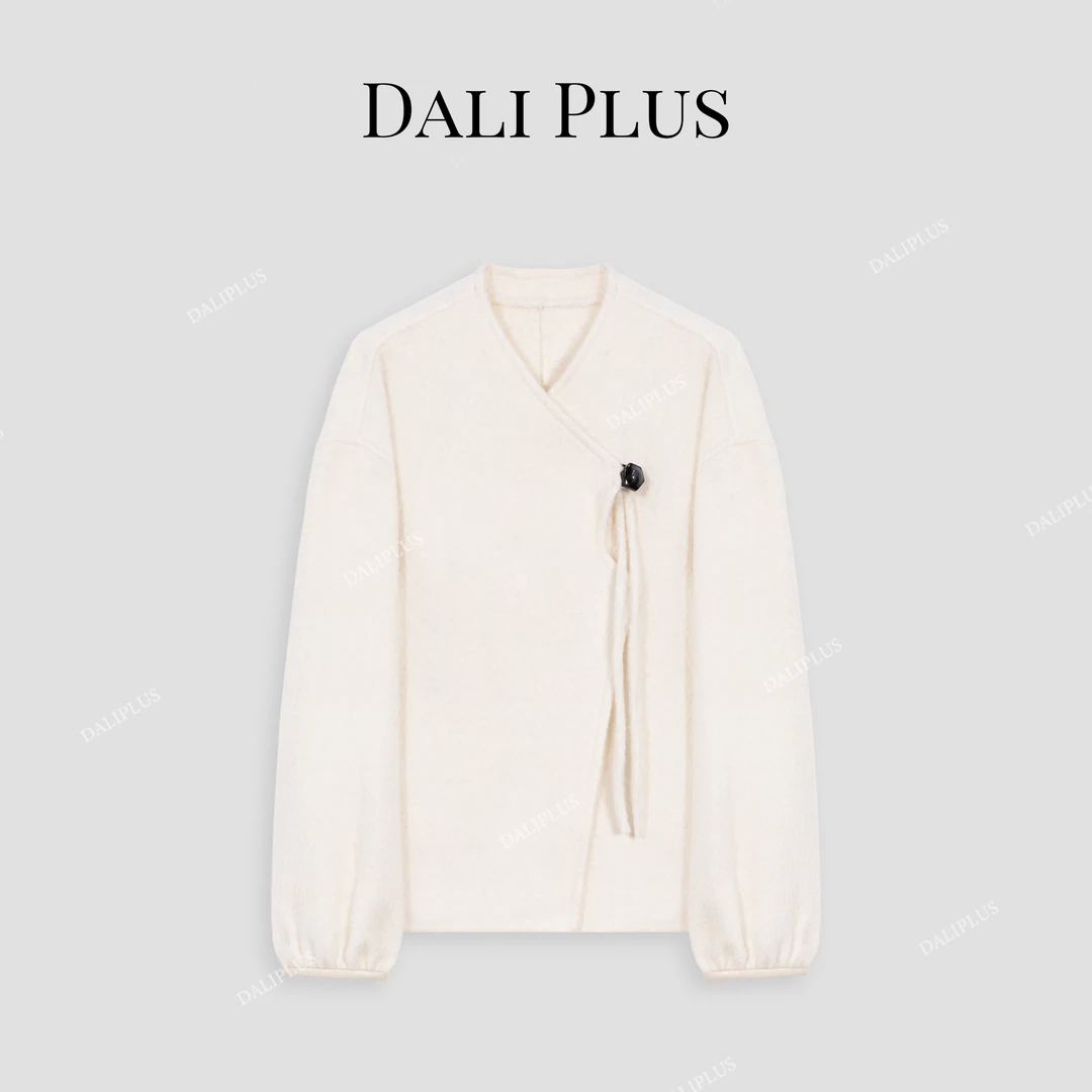 DALI PLUS【羊驼毛+绵羊毛】法式高级感气质简约毛呢外套-D4CK0062