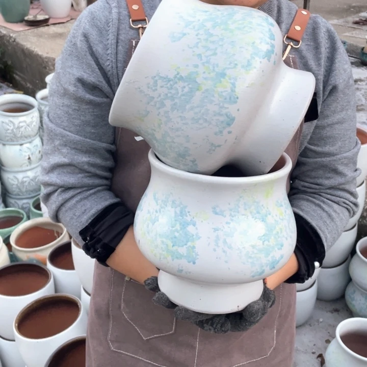 花盆紫砂口17高20瑕疵瑕疵