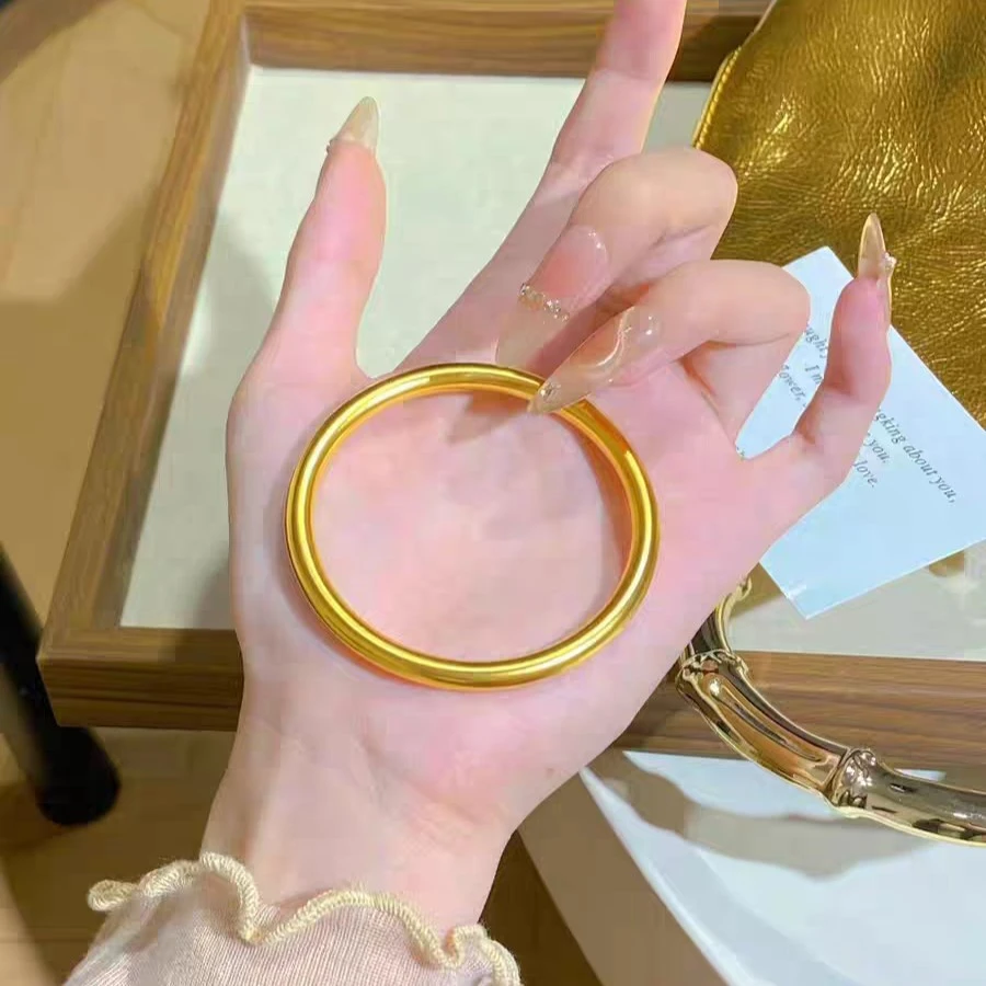 铜合金手镯 浮光流影 古法素圈卡4卡5手镯《浮光系列》百搭简约素款