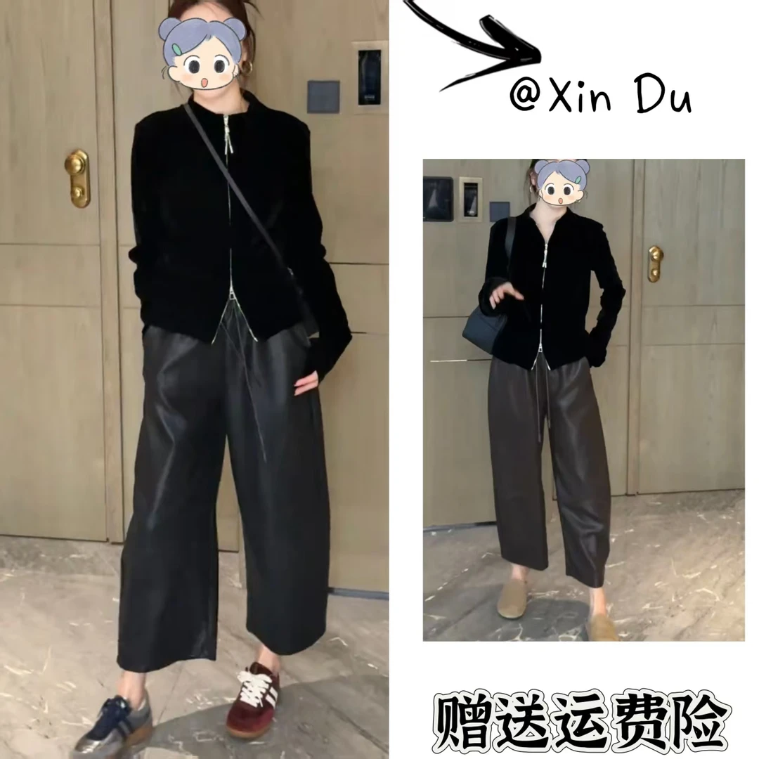 2025秋季新款时尚显瘦气质女士网红洋气两件套百搭款D22845
