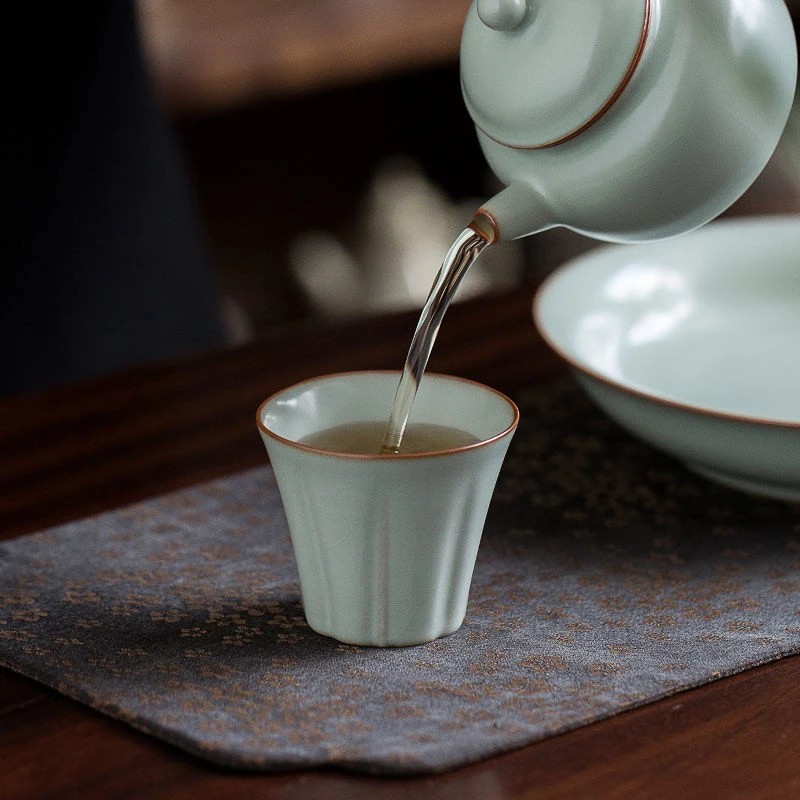 天青汝窑品茗杯复古手工茶盏单杯汝瓷功夫茶杯冰裂釉主人杯个人杯