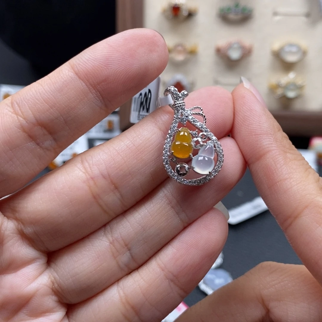 翡翠银S925镶嵌戒指