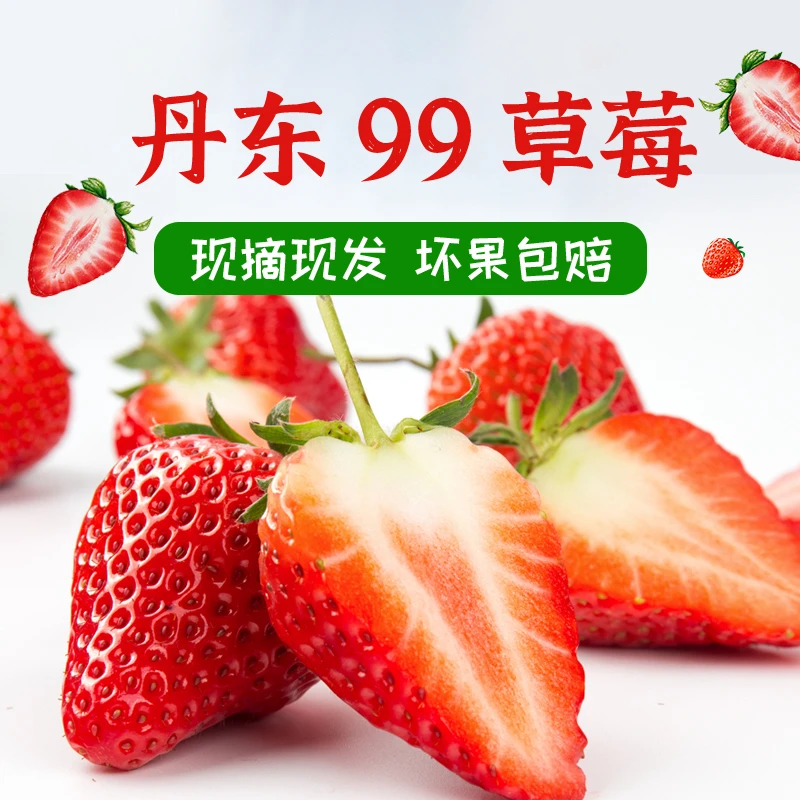 丹东九九红颜草莓新鲜现摘现发顺丰空运产地直发～