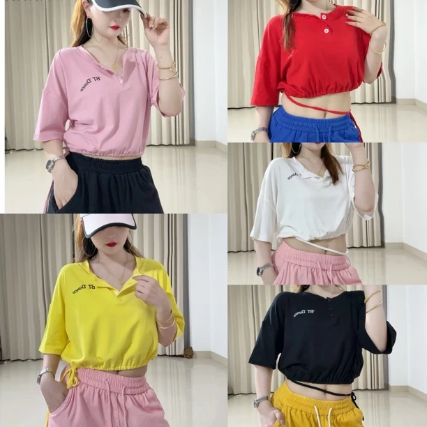 BT2528款螺纹棉小高腰时尚T桖