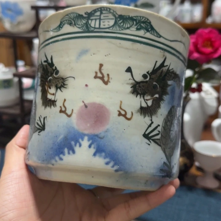 醴陵釉下五彩手绘香炉瓷器