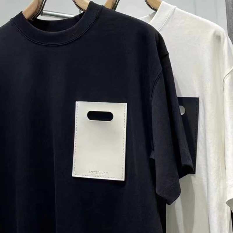 【002】夏季简约圆领刺绣男士T恤情侣款*88