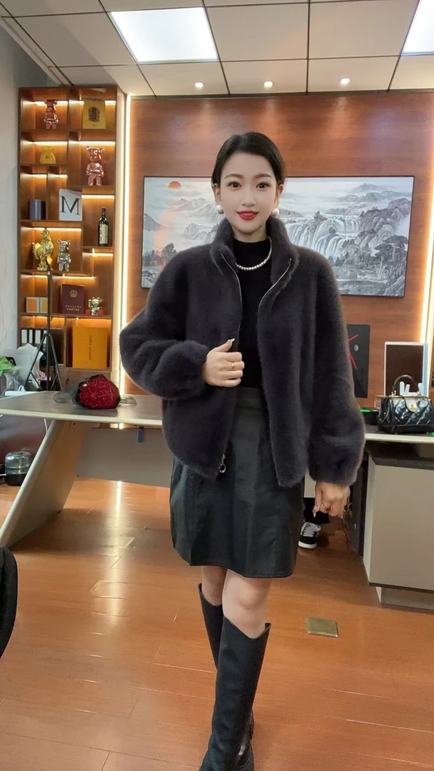 常规款口袋休闲时尚女装短款立领中老年女装纯色气质女款网红百搭
