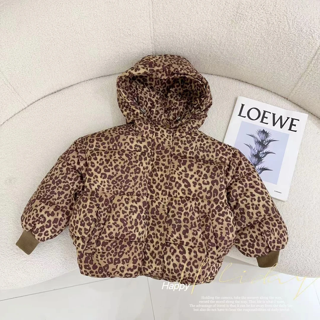 汤圆家童装2025新款韩系复古豹纹加绒袄子 XA-588