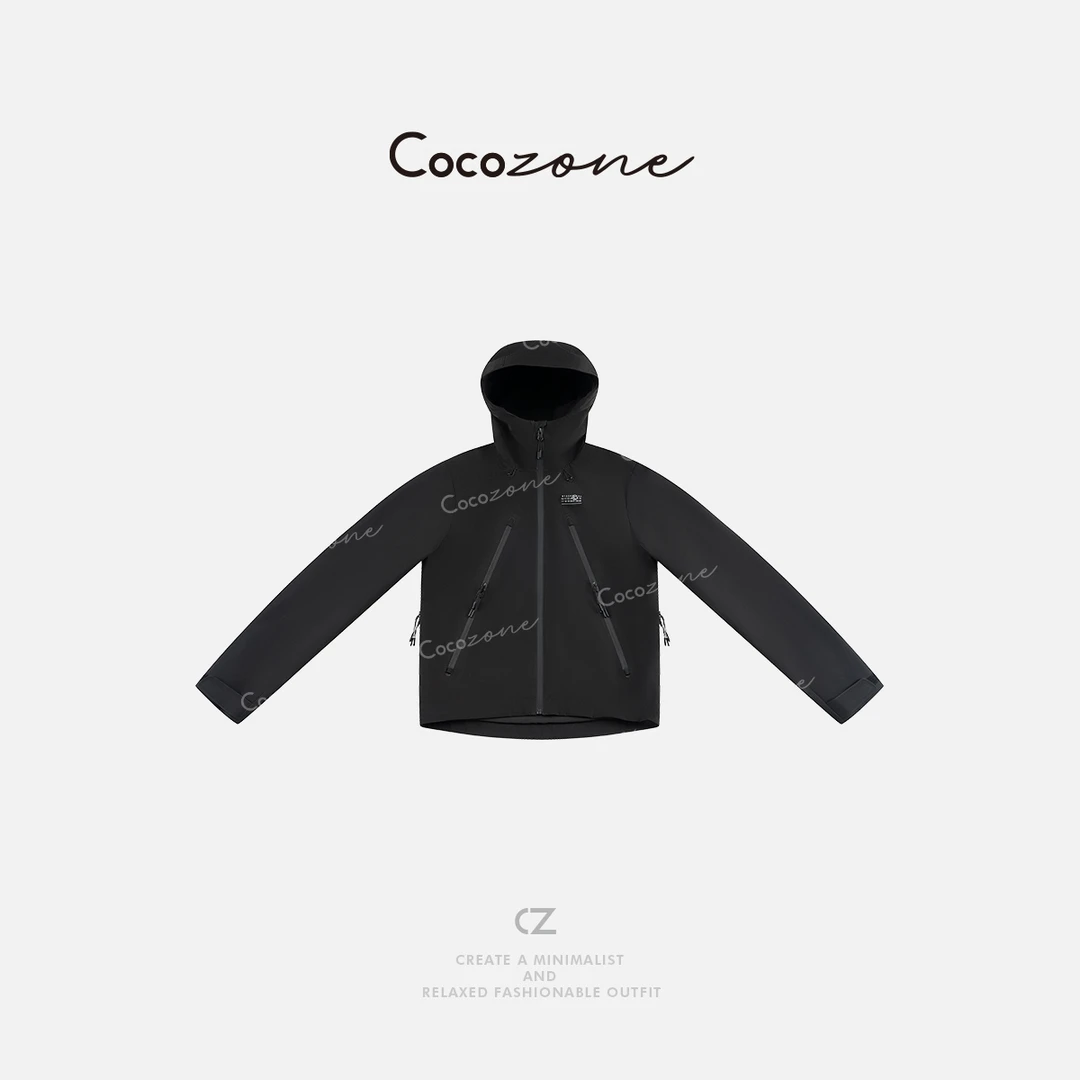 COCO ZONE 刘一一 “冷墙”春季设计数字显瘦连帽拉链外套ACD1A0062