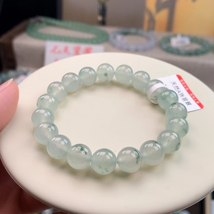 翡翠未镶嵌手链正冰晴底飘花，精品