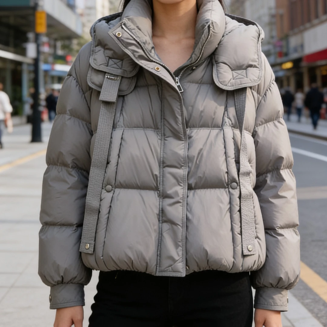 988新款高级保暖百搭宽松连帽保暖羽绒服