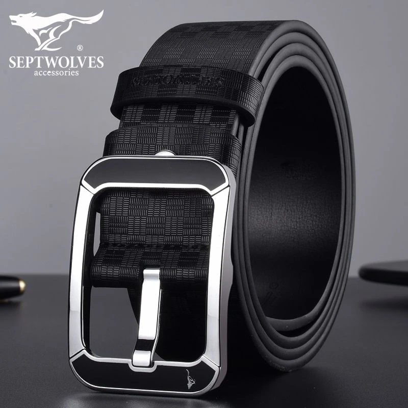 七匹狼男士皮带真皮针扣新款正品高档男款潮流百搭休闲牛皮裤腰带