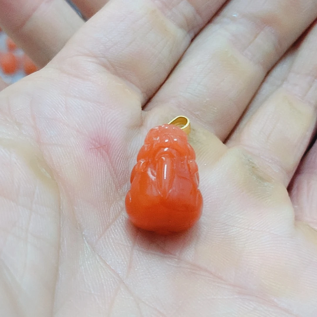 云***儿南红玛瑙银S925镶嵌吊坠(不含链)